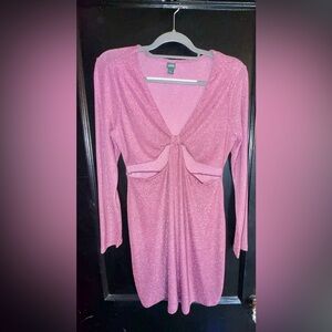 Wild Fable Sparkly Pink Long Sleeve Dress